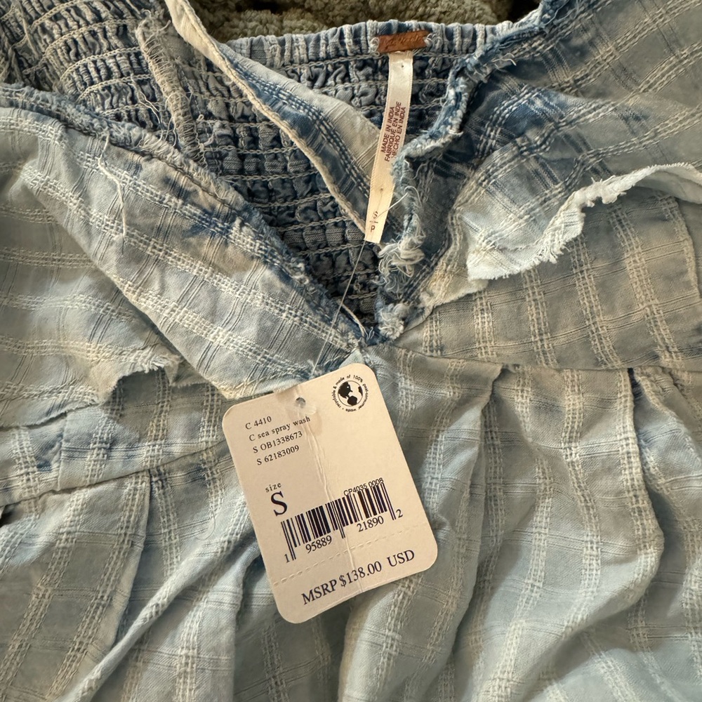Light Blue Free People Ruffled Dress - Picture 2 of 5